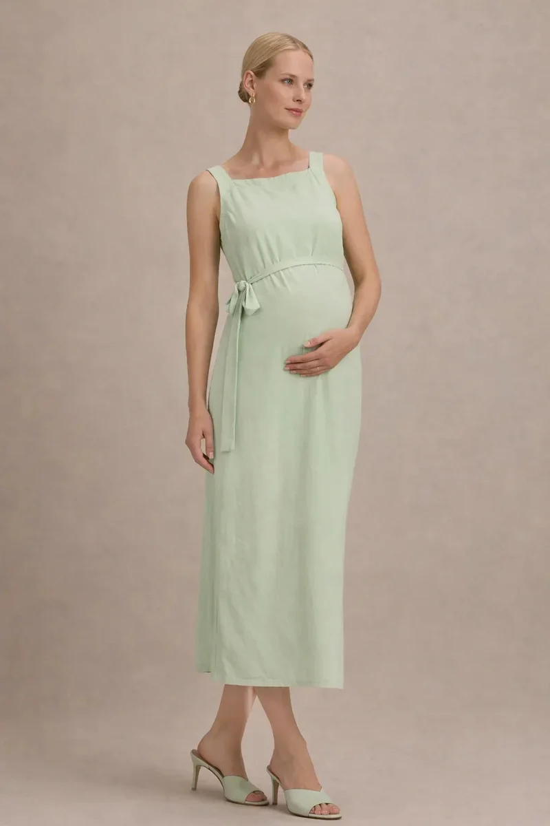 Robe maternité midi empire sans manches