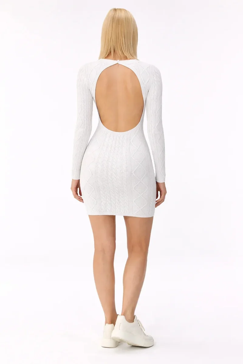 Robe pull maternité tricot torsadé col rond
