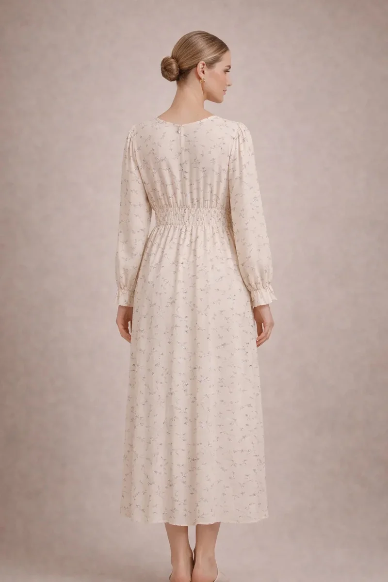 Robe grossesse longue fleurie taille empire
