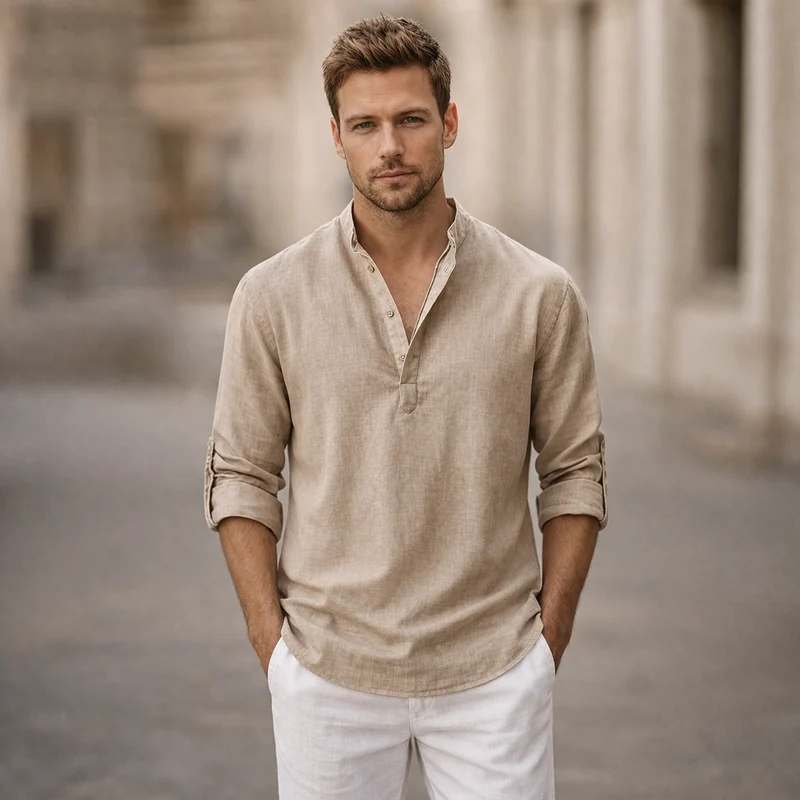 Chemisier Homme Coupe Décontractée