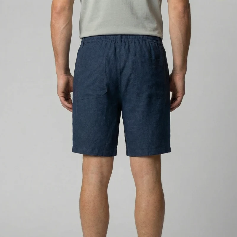 Short Décontracté En Mélange Lin
