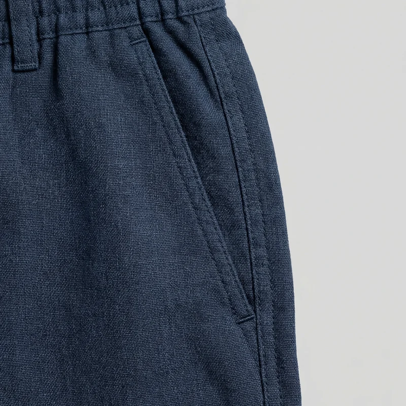 Short Décontracté En Mélange Lin