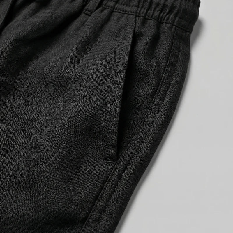 Short Décontracté En Mélange Lin