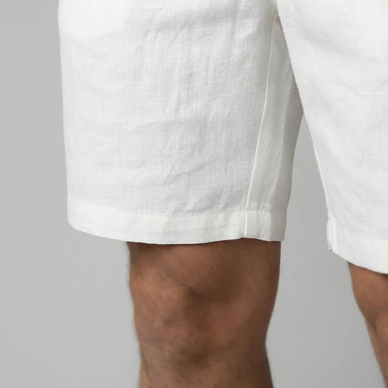Short Décontracté En Mélange Lin