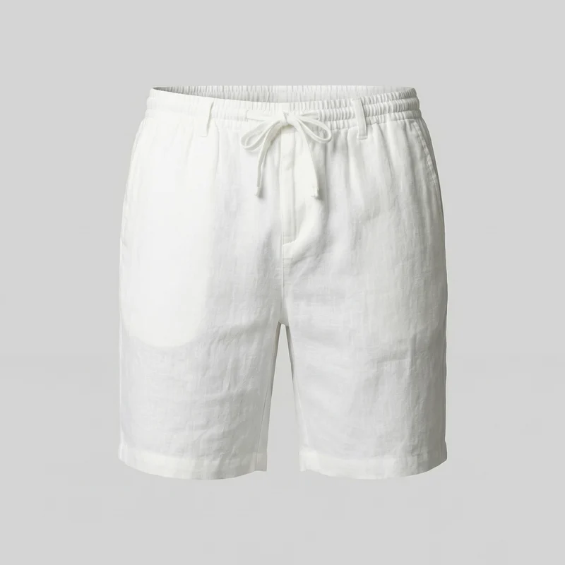 Short Décontracté En Mélange Lin