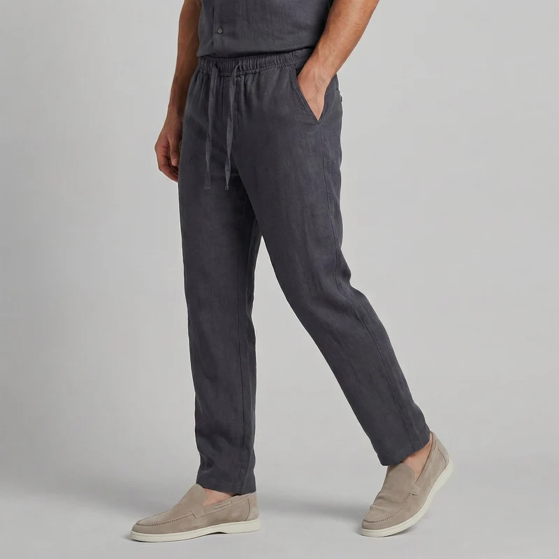 Pantalon Homme En Mélange Lin