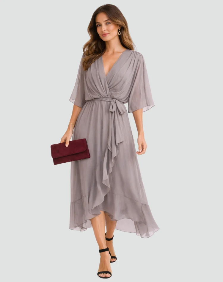 Robe Midi Fluide À Nouer