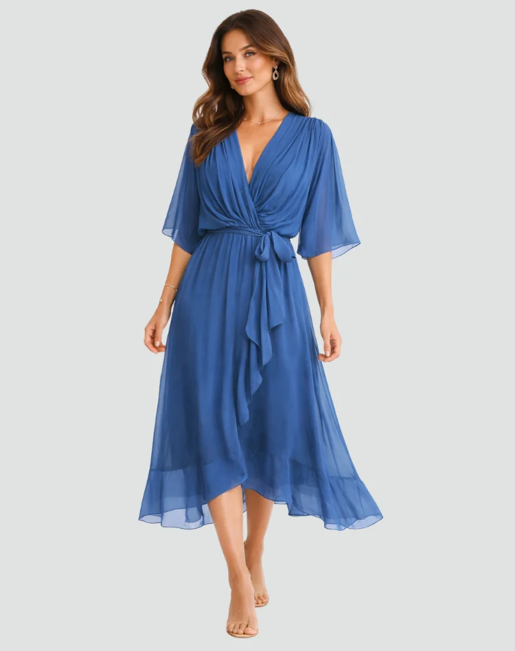 Robe Midi Fluide À Nouer