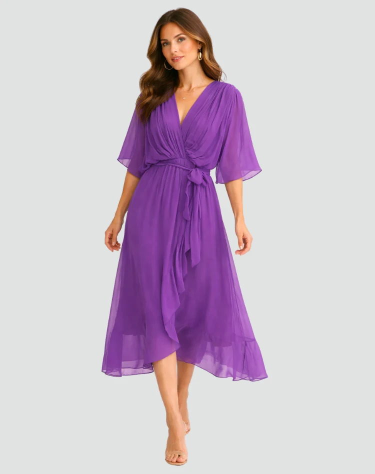 Robe Midi Fluide À Nouer