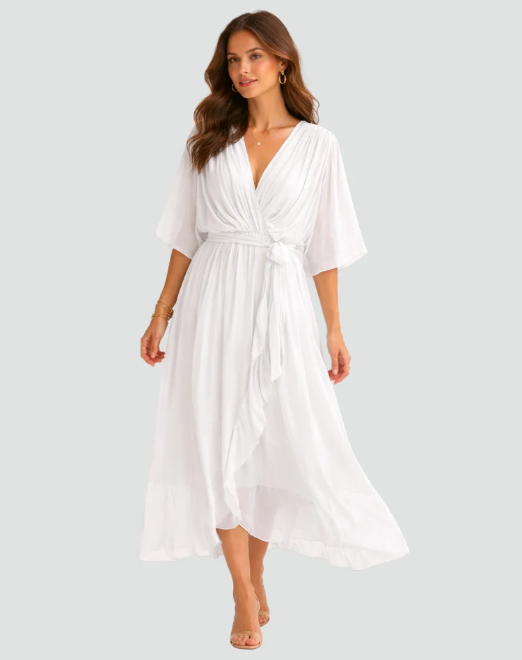 Robe Midi Fluide À Nouer