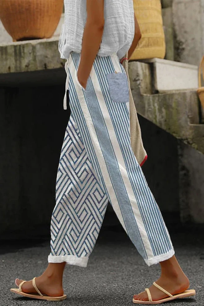Pantalon Fluide À Motifs
