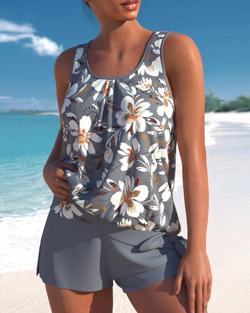 Maillot de bain tankini pour femme — ensemble de piscine débardeur et slip