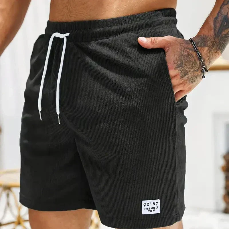 Haut short velours homme — vêtement décontracté d'été à lacet