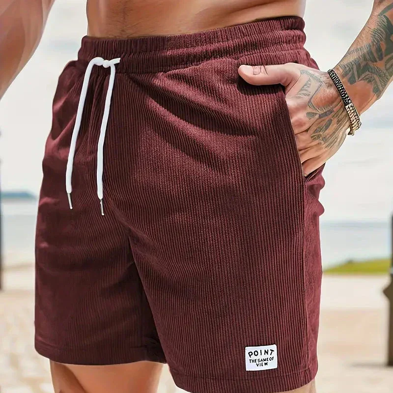 Haut short velours homme — vêtement décontracté d'été à lacet