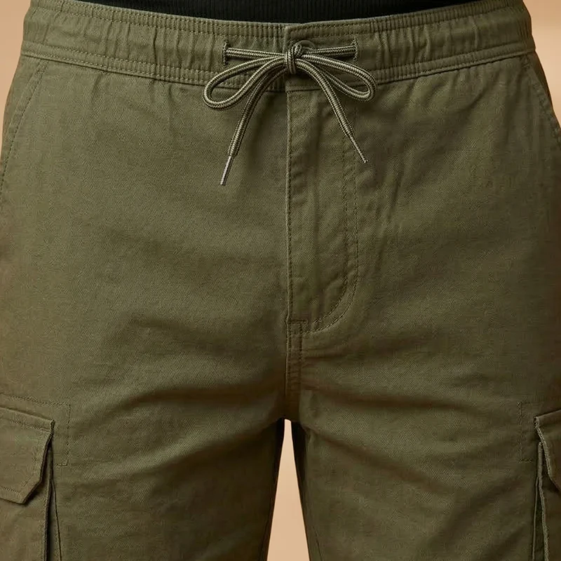 Bermuda cargo de randonnée | short ample taille élastiquée pour loisirs
