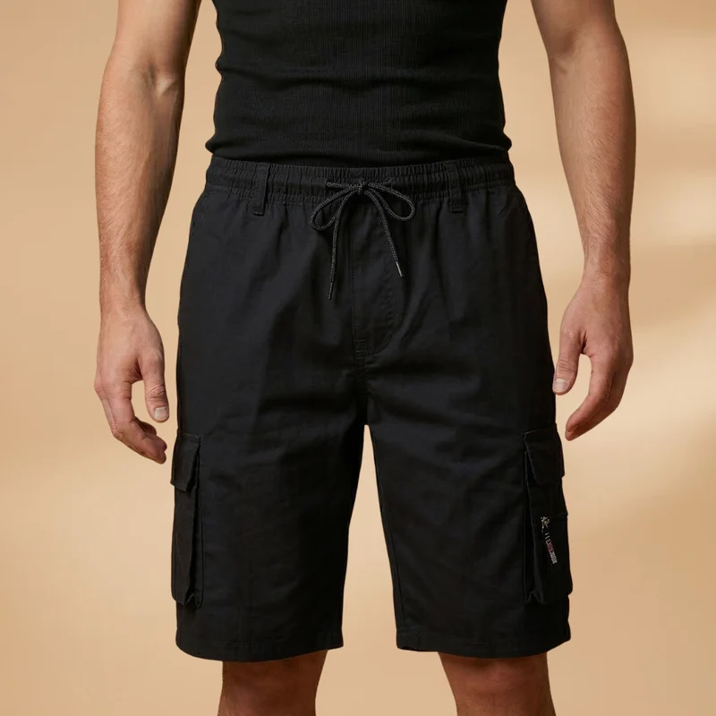 Bermuda cargo de randonnée | short ample taille élastiquée pour loisirs