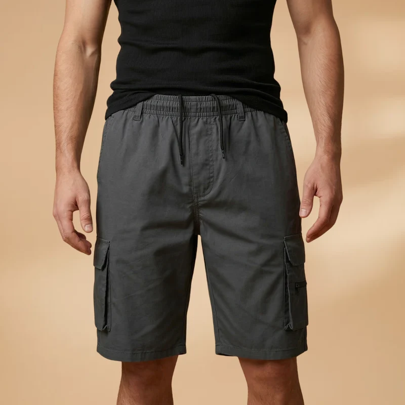 Bermuda cargo de randonnée | short ample taille élastiquée pour loisirs