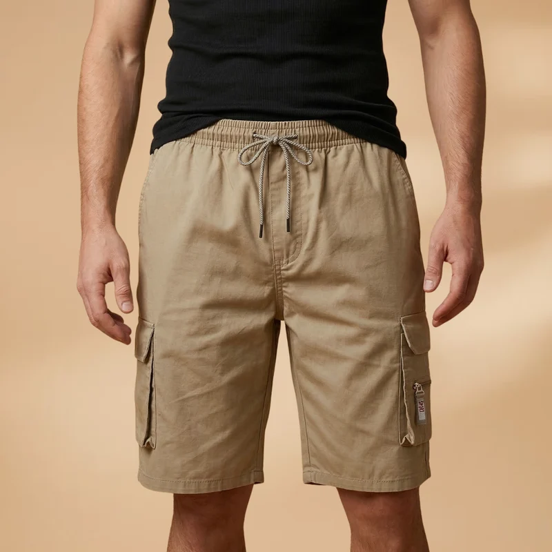 Bermuda cargo de randonnée | short ample taille élastiquée pour loisirs