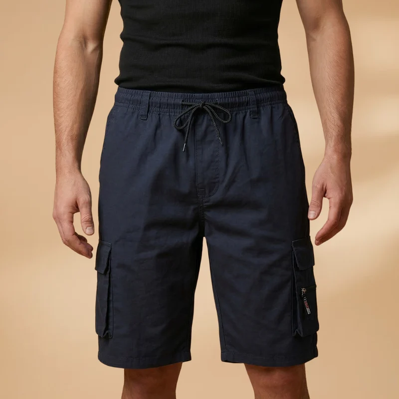 Bermuda cargo de randonnée | short ample taille élastiquée pour loisirs