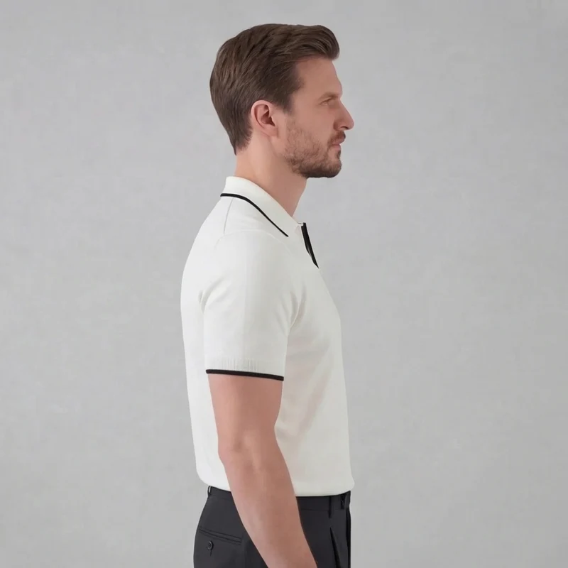 Polo sans bouton | haut maille homme casual