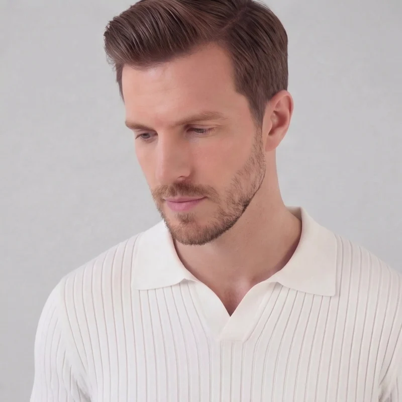 Haut polo sport | ensemble maille texturée