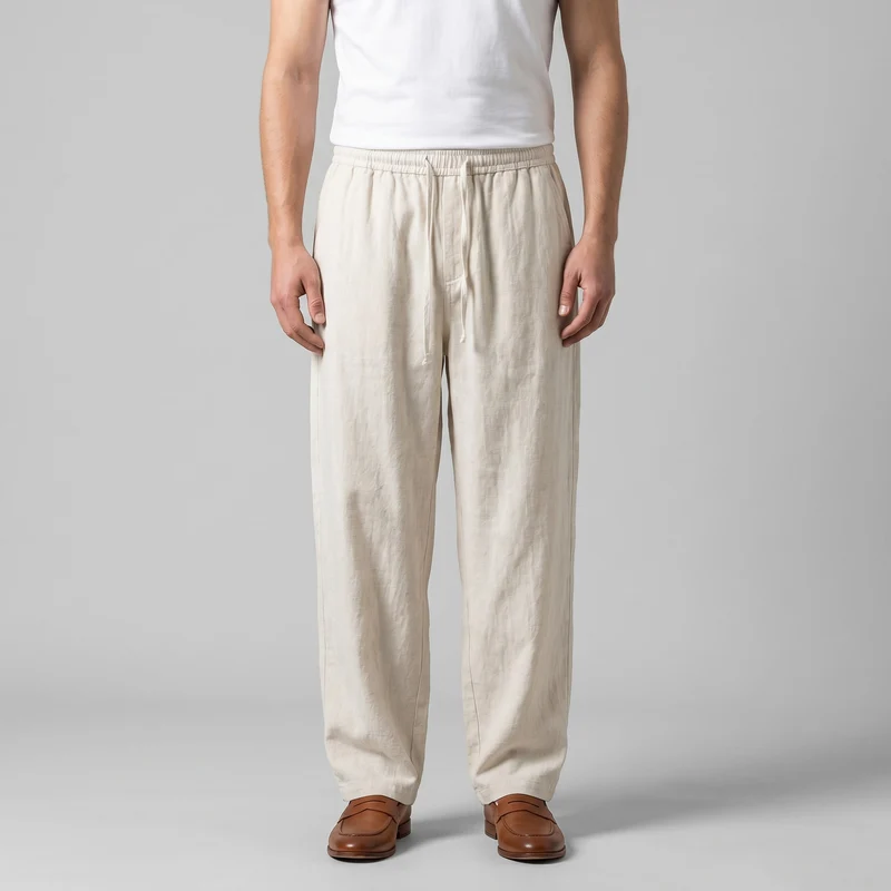 Bas lin homme | pantalon baggy léger