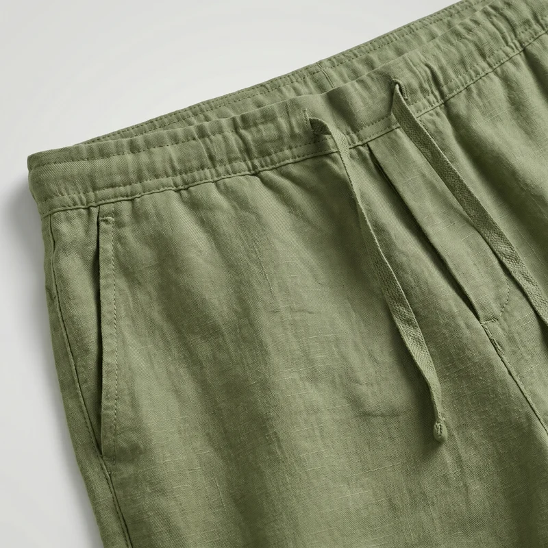 Pantalon court lin homme | bas léger vacances