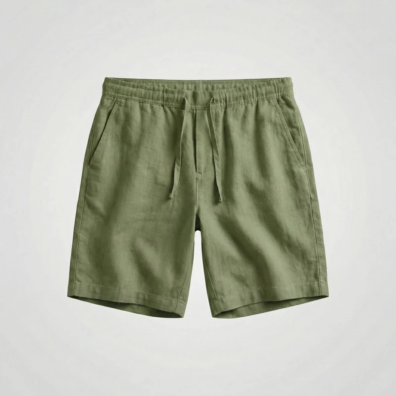 Pantalon court lin homme | bas léger vacances