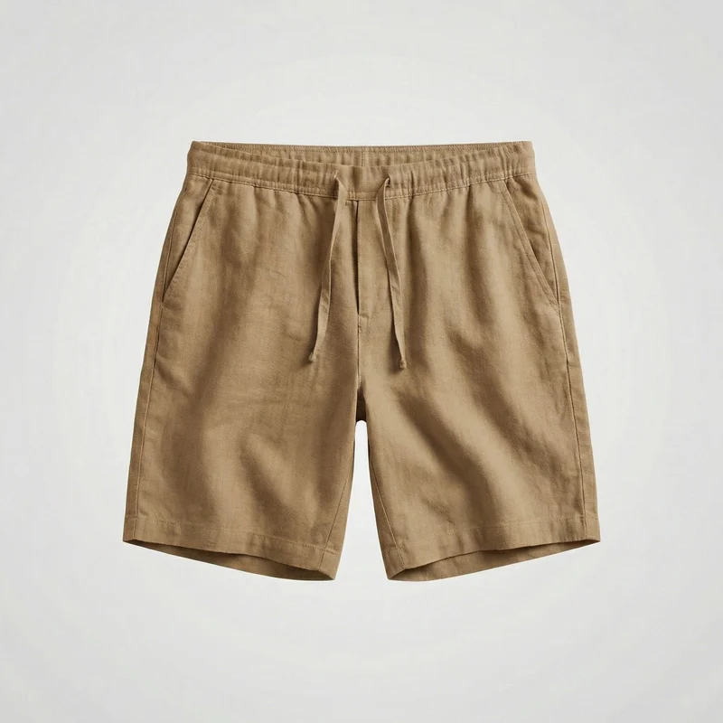 Pantalon court lin homme | bas léger vacances
