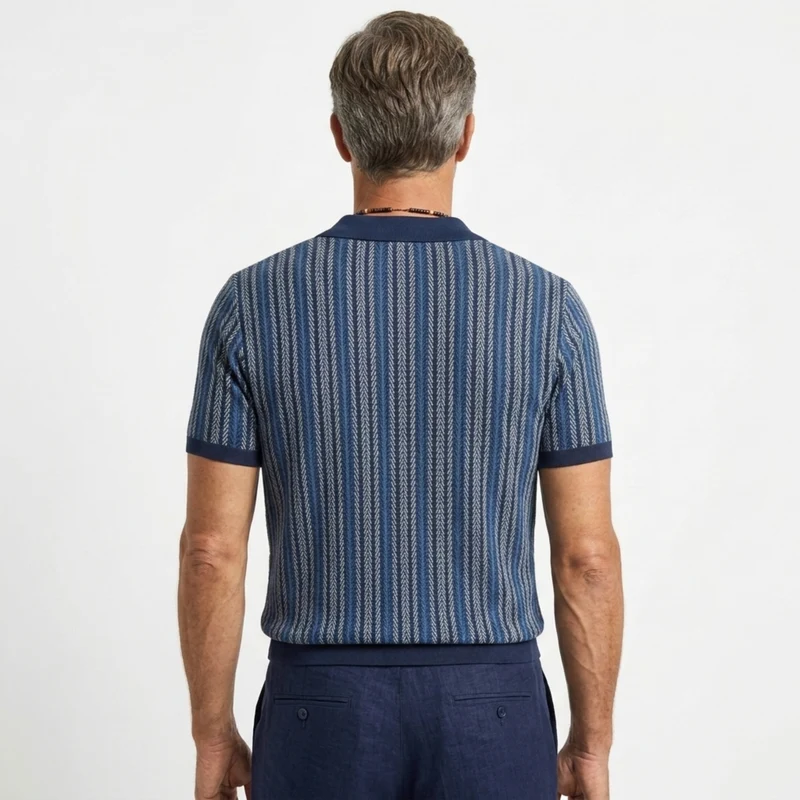 Chemisette en tricot coton — style polo boutonné — semi-formel