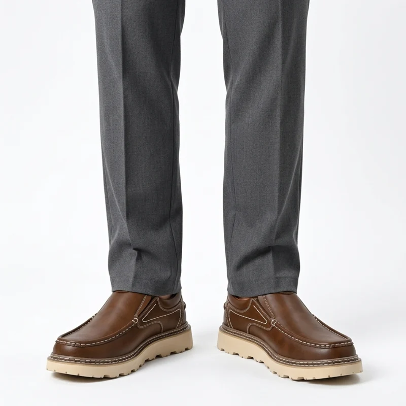 Chaussures cuir sans lacets — semelle robuste et flexible — quotidien