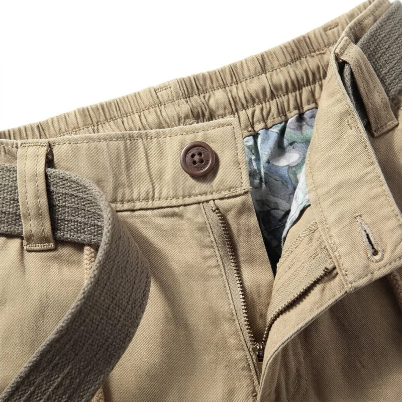 Bermuda cargo en coton — style utilitaire multi-poches — vacances