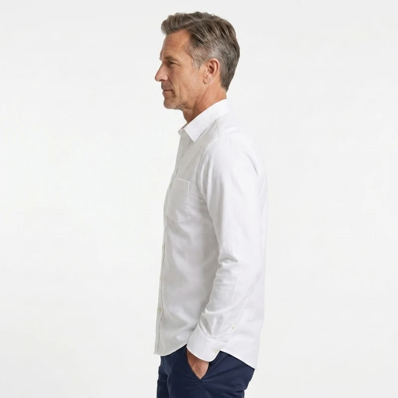 Chemise boutonnée homme — manches longues et col pointu — cérémonie