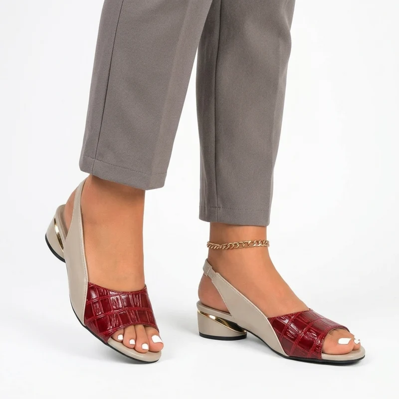 Nu-pieds slingback femme — talon carré et bout ouvert — bureau