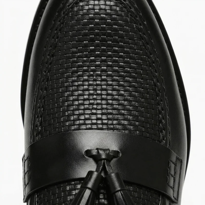 Souliers tressés homme — mocassins slip-on pour le bureau