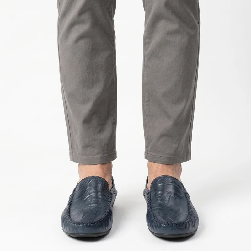 Mocassins homme en cuir — talon rabattable — voyage et style décontracté