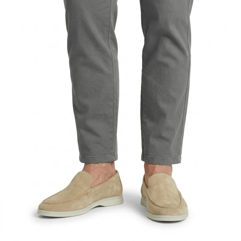 Mocassins homme en daim — semelle légère et flexible — bureau et usage quotidien