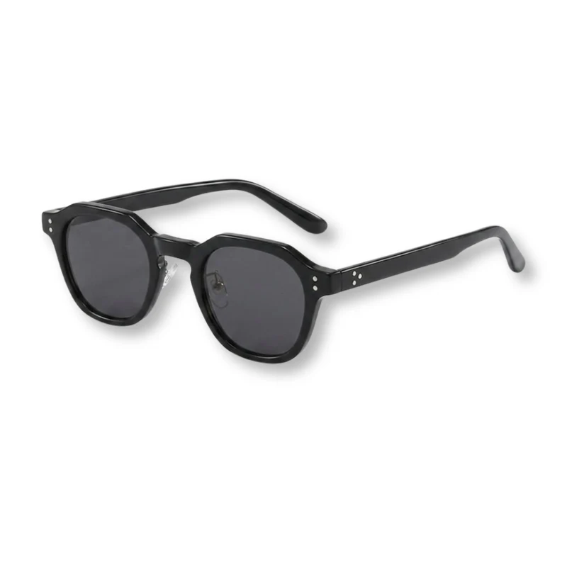 Lunettes de Soleil Polarisées Hexagonales avec Monture en Acétate et Double Pont