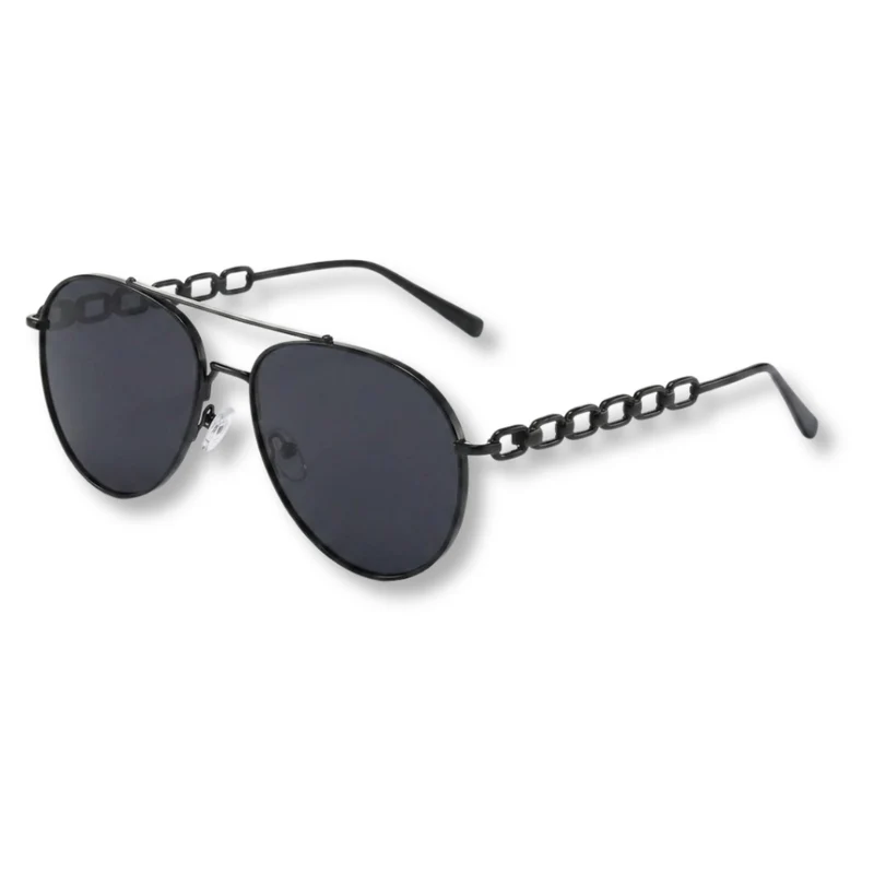 Lunettes aviateur pour femmes avec branches en chaîne et verres dégradés