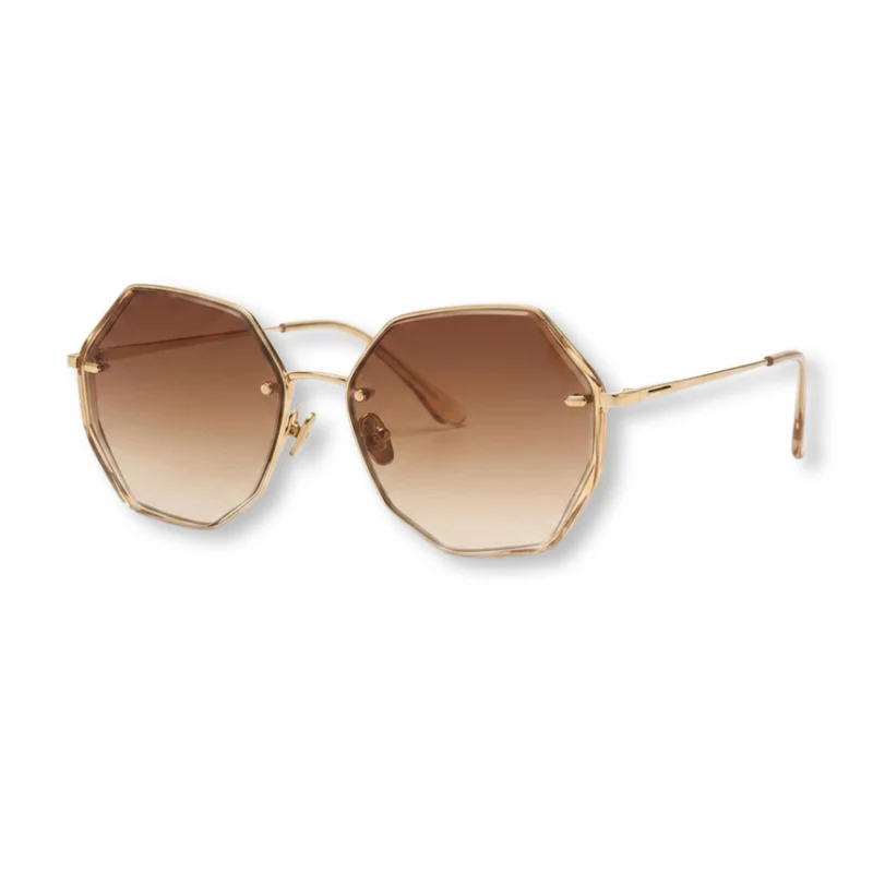 Lunettes de soleil oversize sans monture avec verres dégradés géométriques