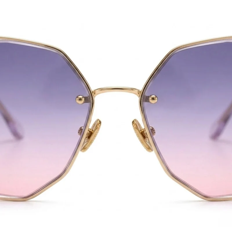 Lunettes de soleil oversize sans monture avec verres dégradés géométriques