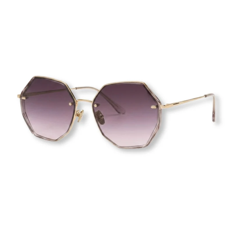 Lunettes de soleil oversize sans monture avec verres dégradés géométriques