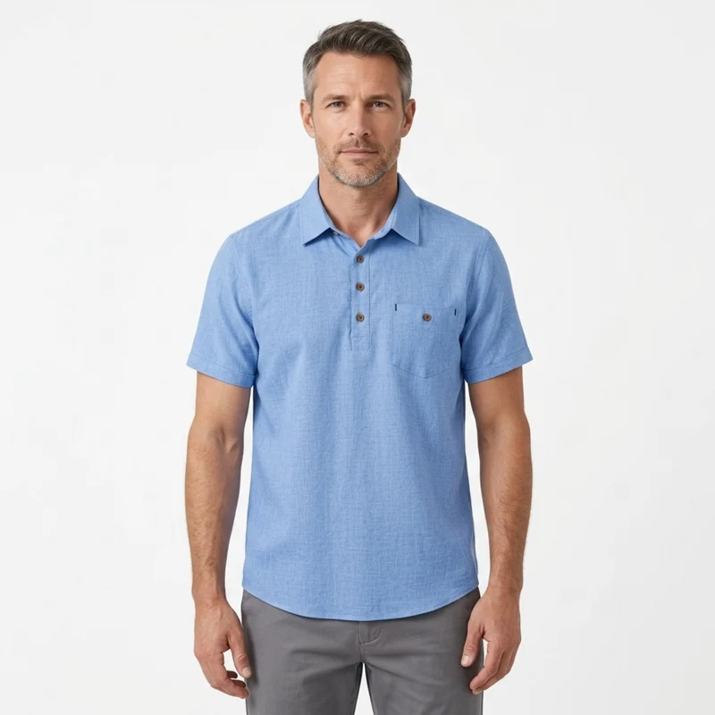 Polo homme coupe ajustée avec poche poitrine — bureau & loisirs