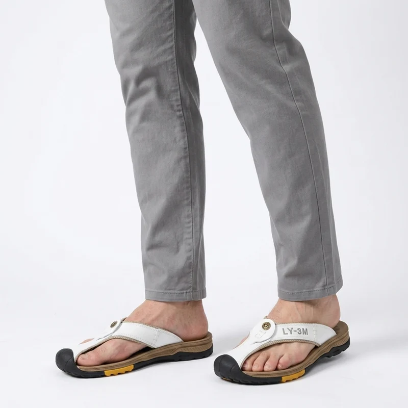 Tongs de plage homme — sandales à entre-doigt antidérapantes — été