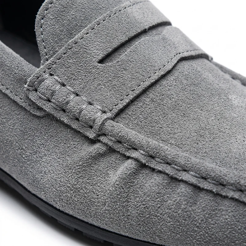Mocassins en daim pour homme — bride penny — style quotidien décontracté