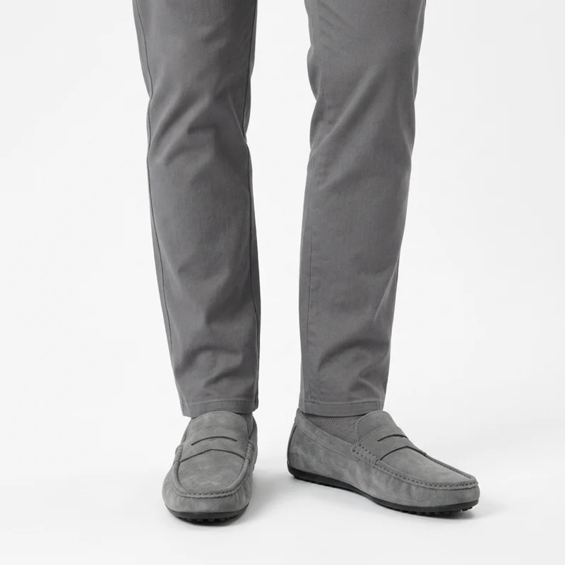 Mocassins en daim pour homme — bride penny — style quotidien décontracté