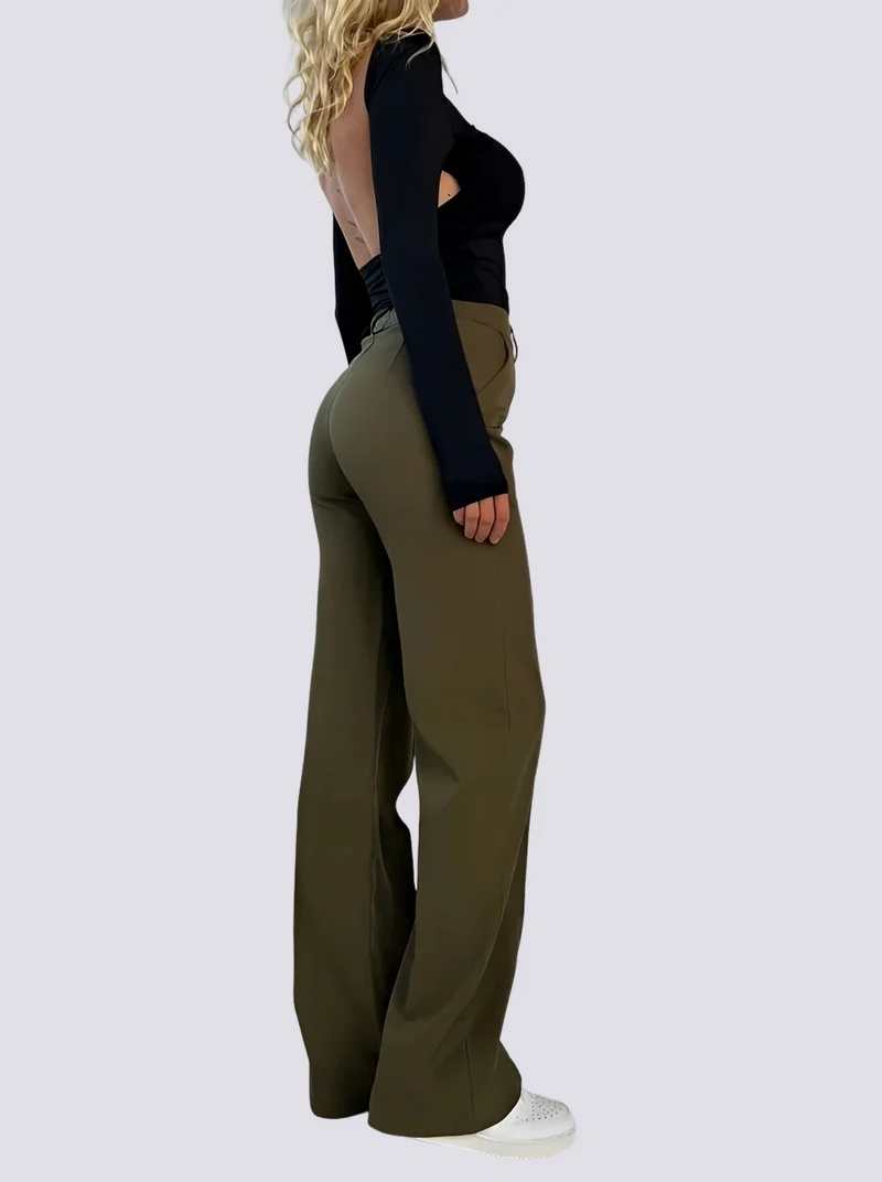 Amelie - Pantalon formel taille haute à jambe droite