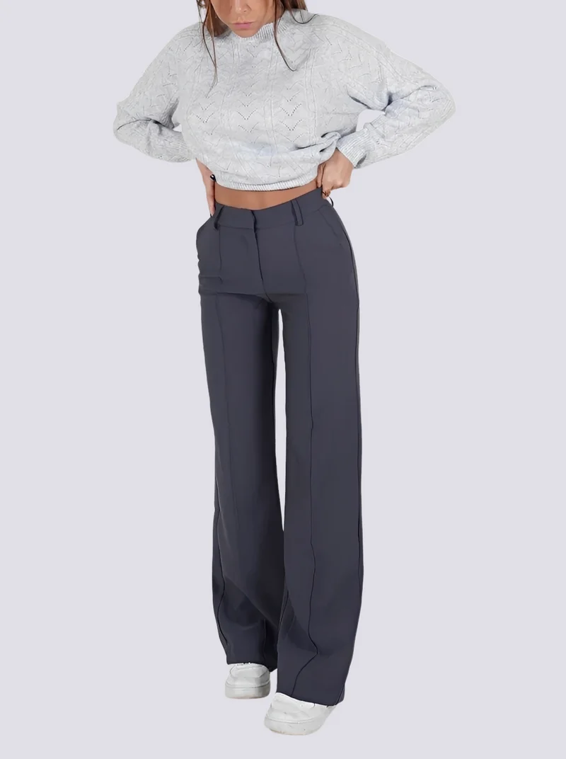Amelie - Pantalon formel taille haute à jambe droite