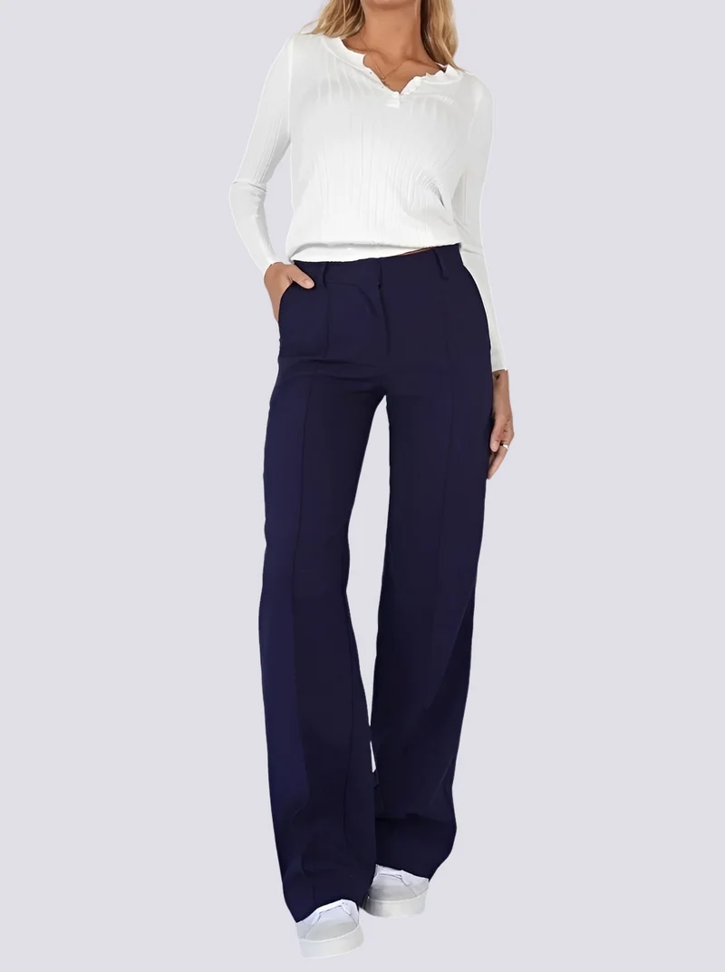 Amelie - Pantalon formel taille haute à jambe droite