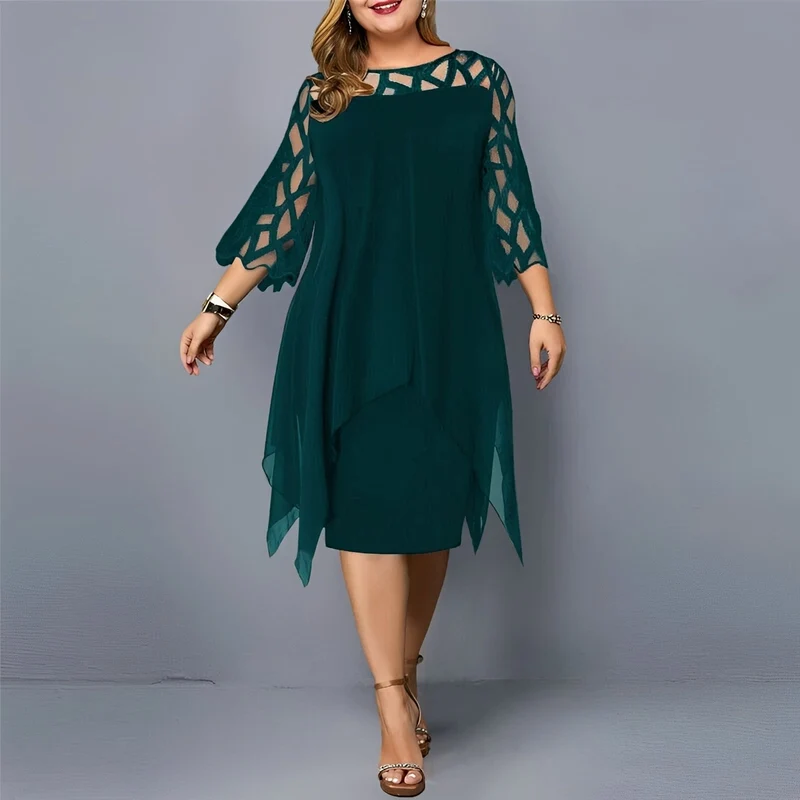 Eleanor - Robe midi en chiffon élégante